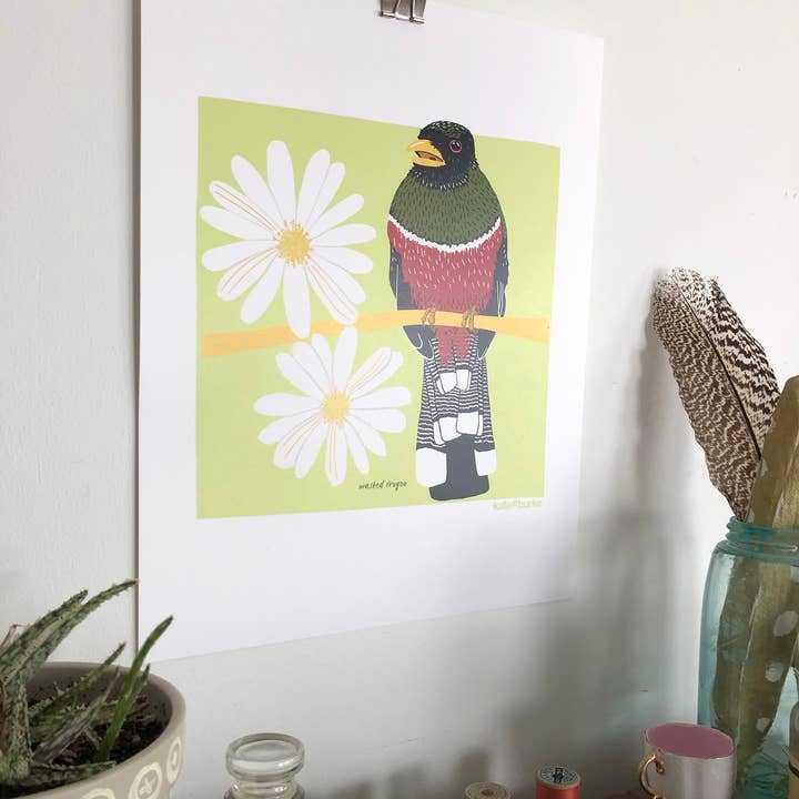 Kate E. Burke - Wholesale Art Print - Bird Series: Masked Trogon 11x14 Digital Print1