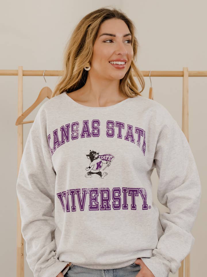 Sweatshirt Flashdance Vintage Sport Gris Cendré KSU Wildcats pour la vente par LivyLu