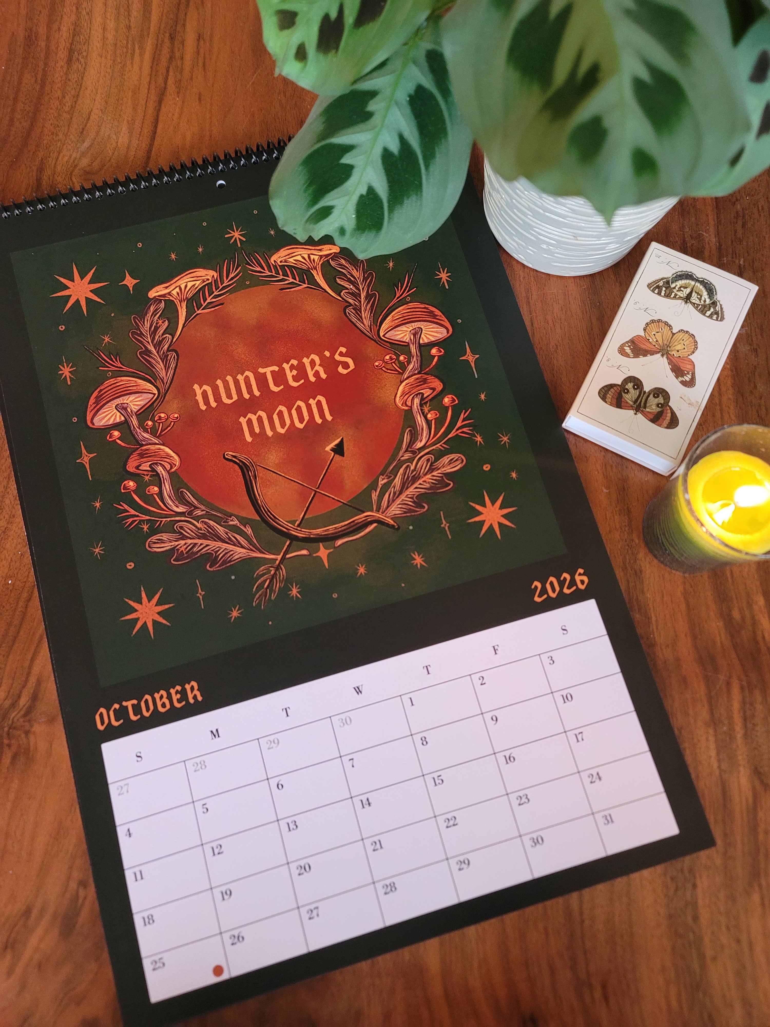 Black Moss Studio - Wholesale Calendar - 2026 Full Moon Calendar – Large 11×16.5 12 Month Calendar11