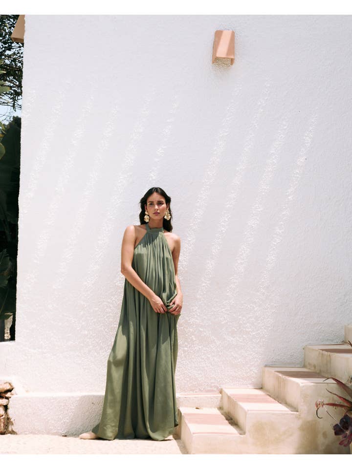 Bruna - Wholesale Dress - Women's - Green Sea Dress · La Cala ·4