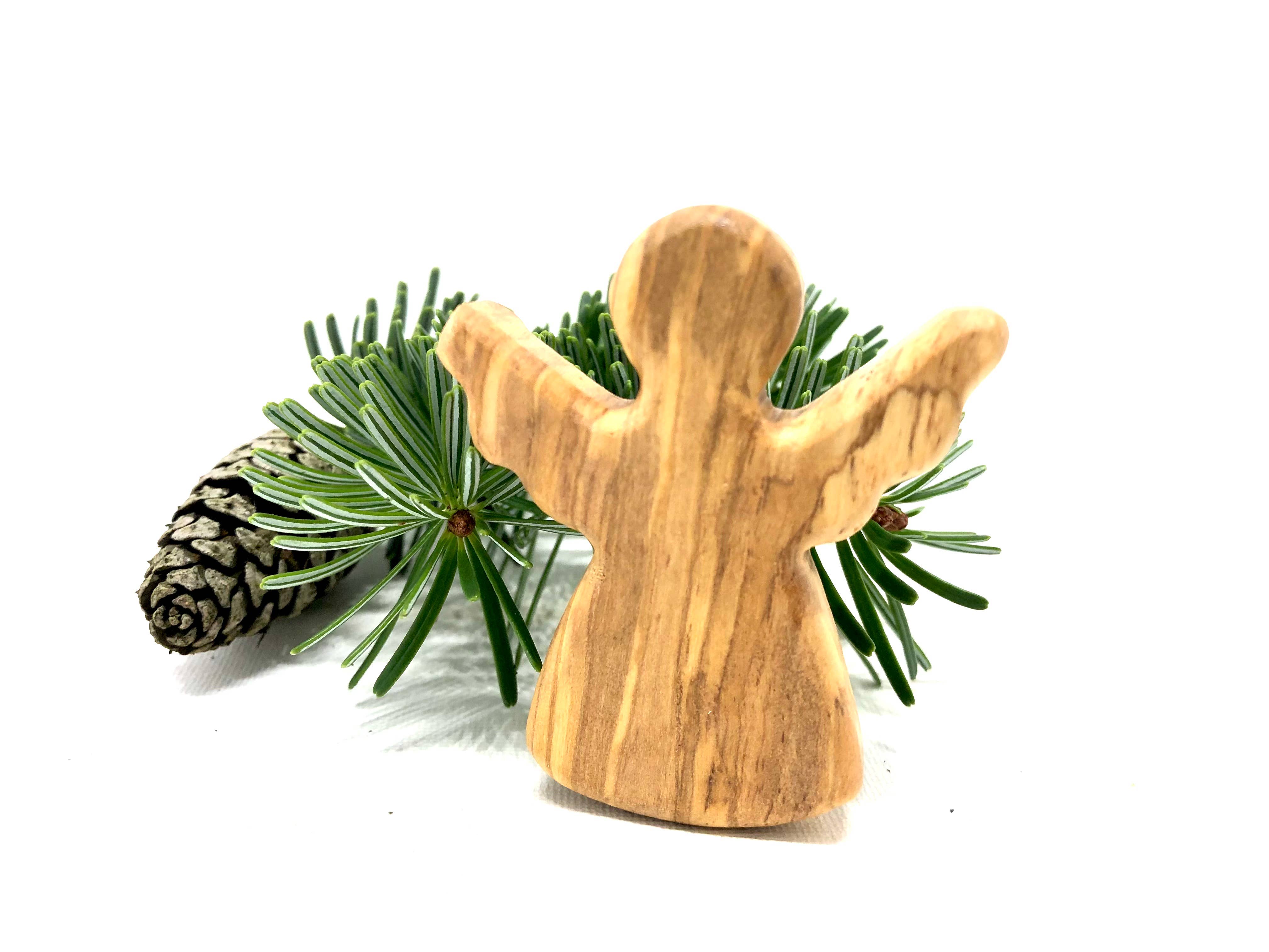 olivenholz-erleben - Wholesale Christmas Decoration - Angel I as a Christmas tree pendant made of olive wood