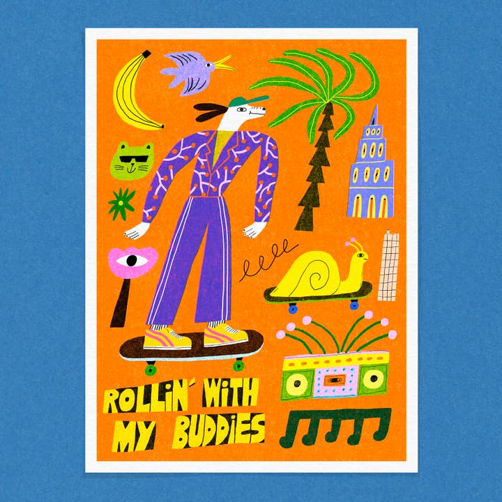 30X40 CM Print / Poster - ROLLIN BUDDIES - AFF122 for wholesale by Dans Les Dents