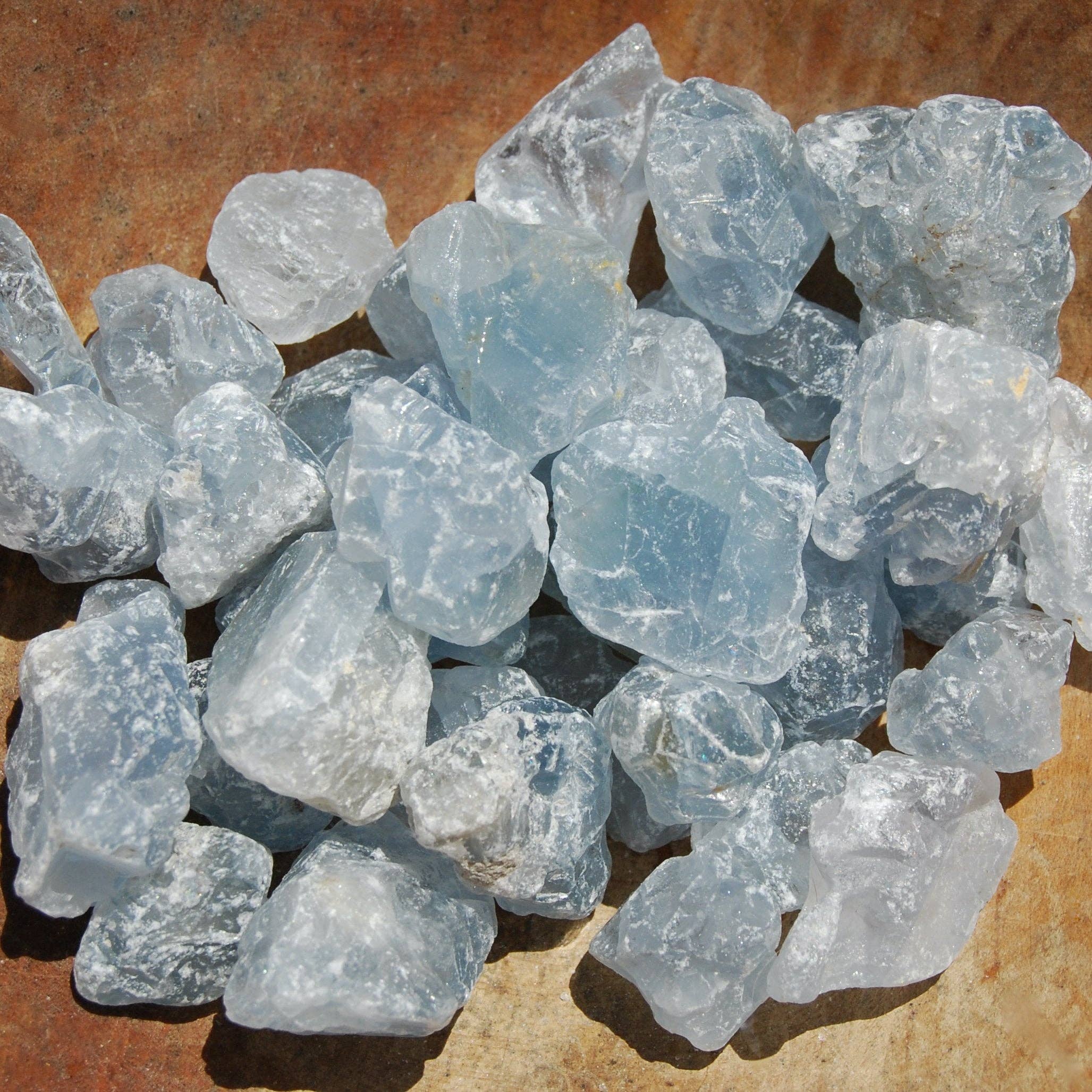 Caspar Curiosities - Wholesale Spiritual Stone/Crystal - 6pcs Raw Celestite Crystal Pieces, Rough Celestite Crystals2