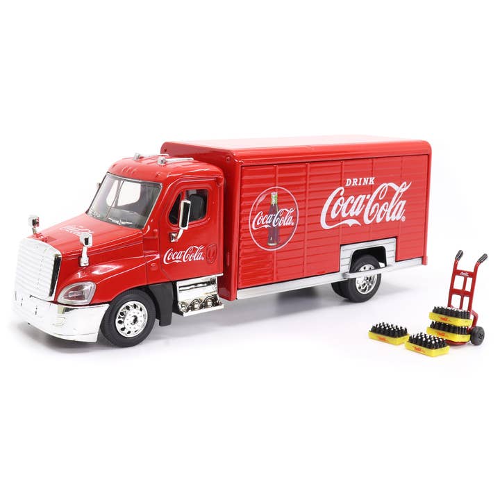 1:50 Scale Coca-Cola Truck w/ Cart & Cases Diecast Model for wholesale by Motor City Classics, Inc.