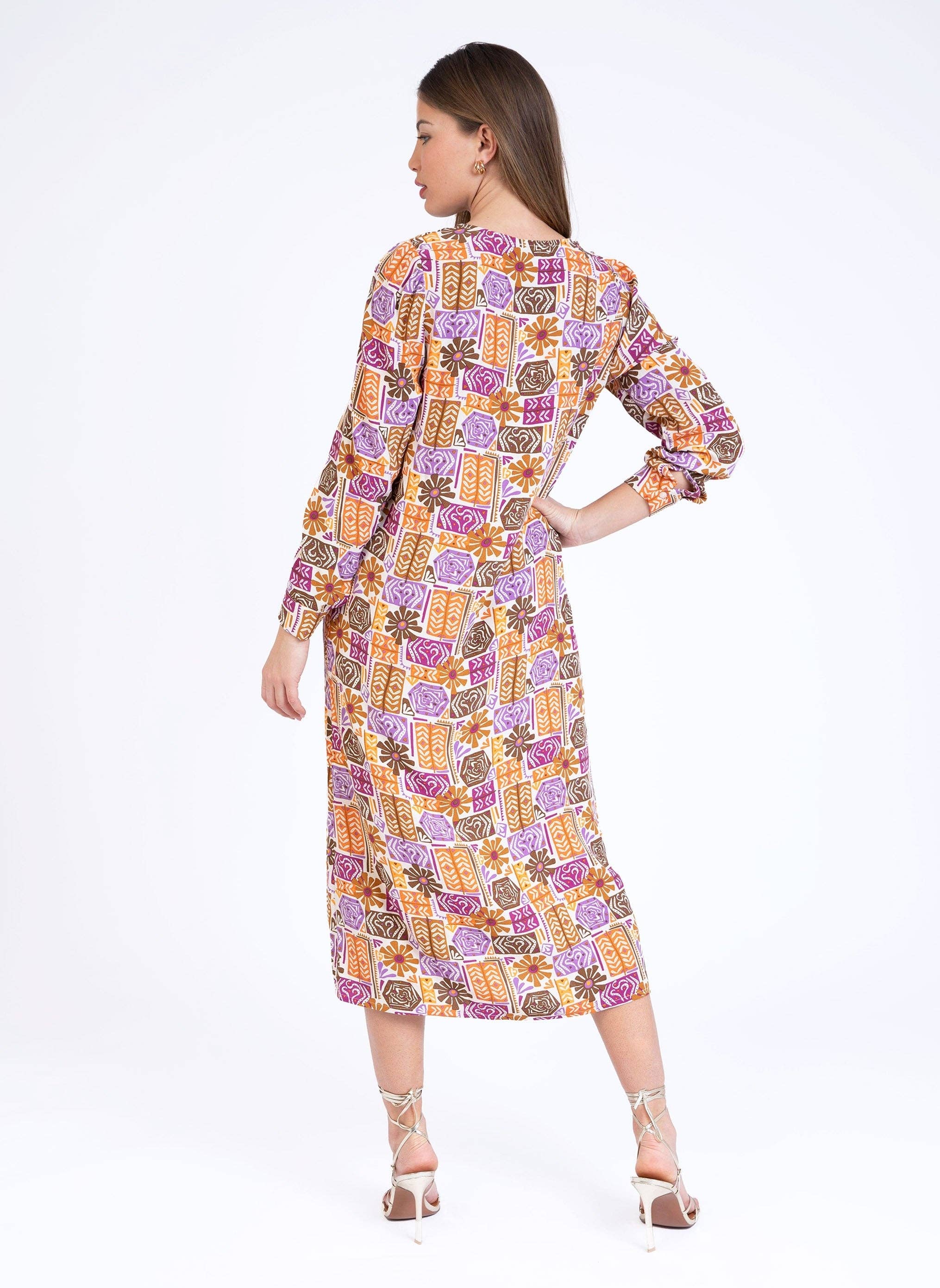 An'ge - Wholesale Dress - Women's - MARGARET MIDI DRESS nairobi multicolor3