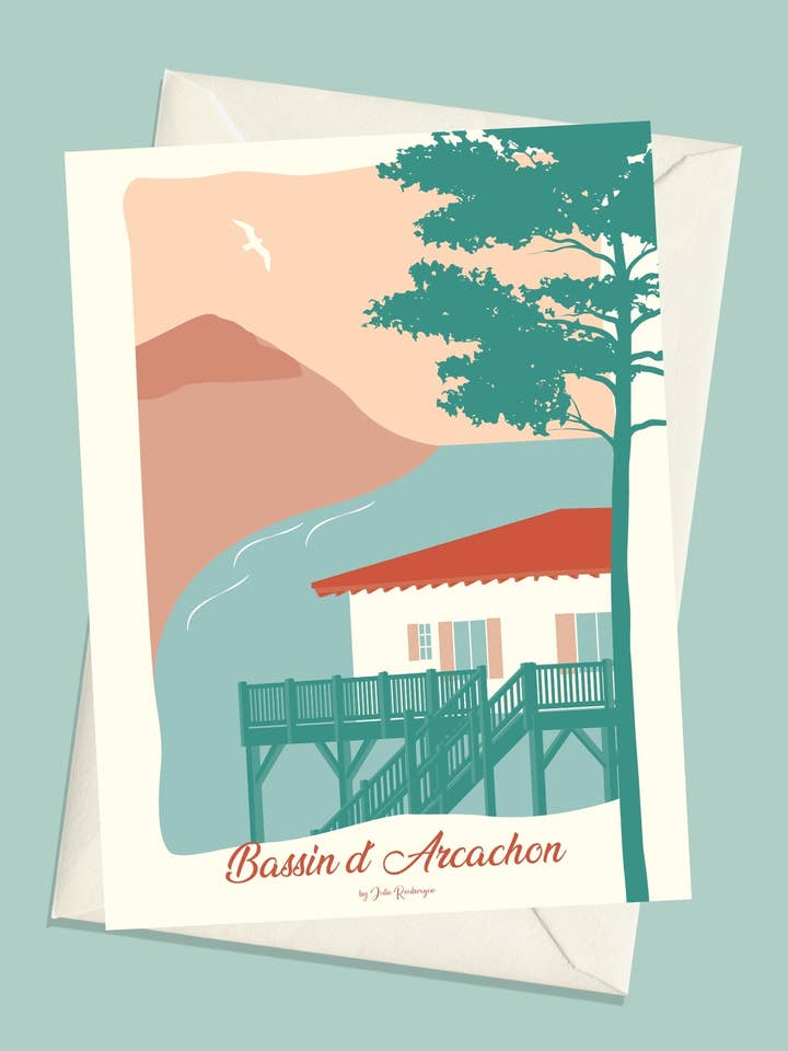 Cartão postal BACIA DE ARCACHON A Duna por atacado de Julie Roubergue