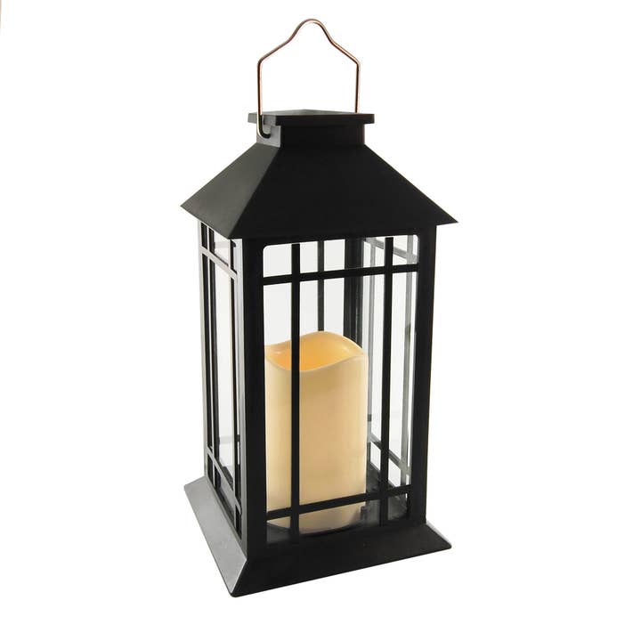 Solar Powered Lantern with LED Candle - Black Window and other Purchase Wholesale solar lamp. Free Returns & Net 60 Terms on Faire trending on Faire.