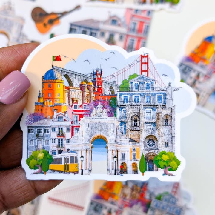 Lisbon Portugal Landmark Vinyl Travel Decals for wholesale by simply blessed shy