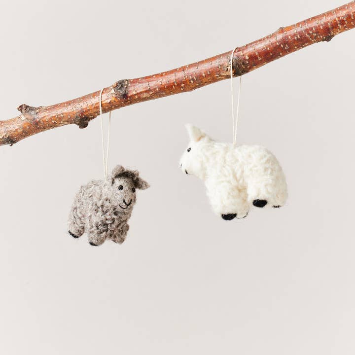Farmhouse Pottery - Wholesale Ornament - Felted Sheep Ornament2