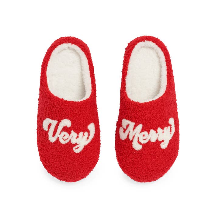 "VERRY MERRY" SLIPPERS for wholesale by Shiraleah