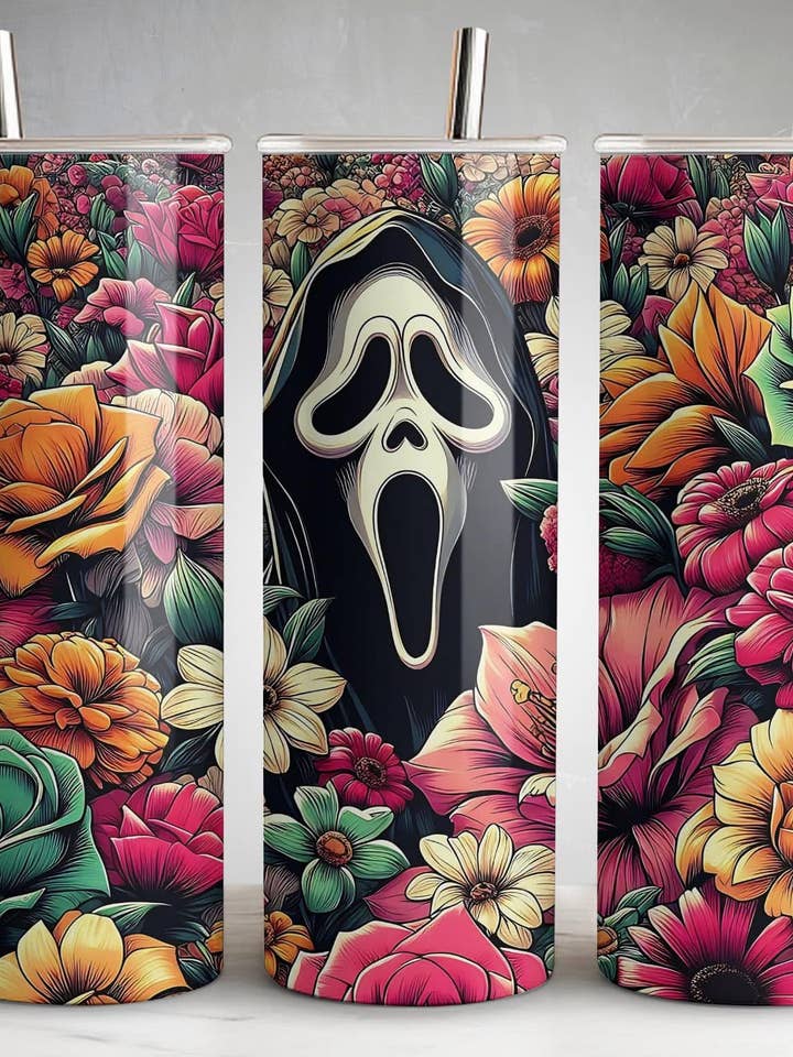 20oz Floral Horror Tumbler for engroshandel hos Creative Queen Boutique