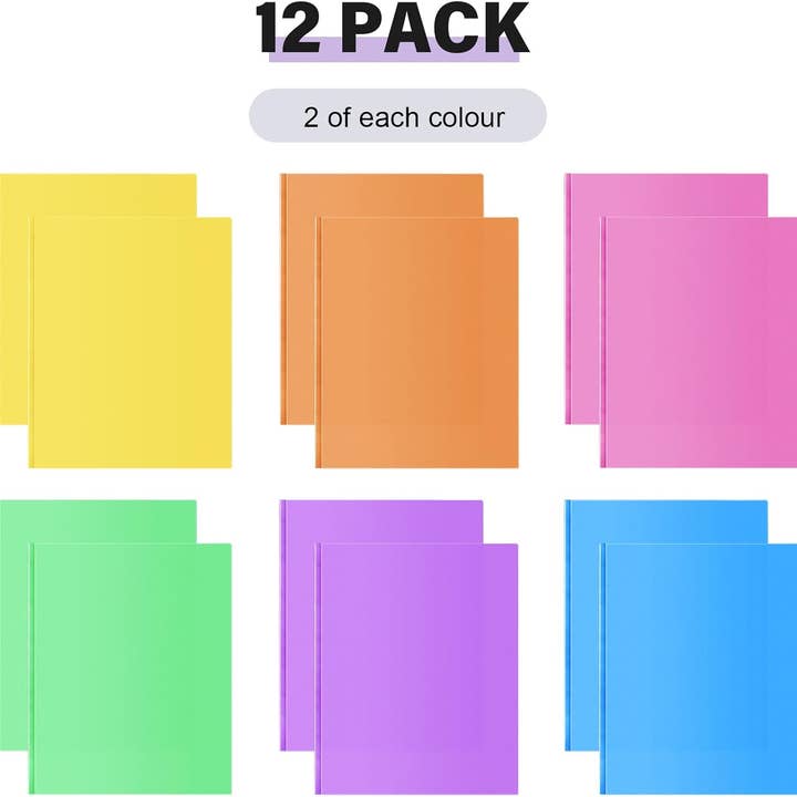 Crover - Wholesale Folders - Plastic Folder with 2 Pockets & 3 Prongs3