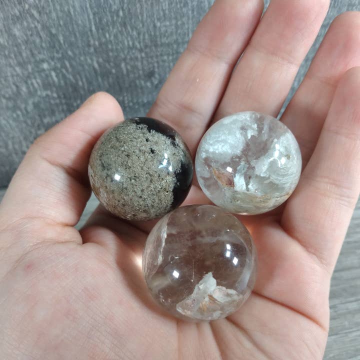 Keystone Crystals - Wholesale Spiritual Stone/Crystal - Tanzania Rutile & Garden Quartz Sphere 1 LB Lot