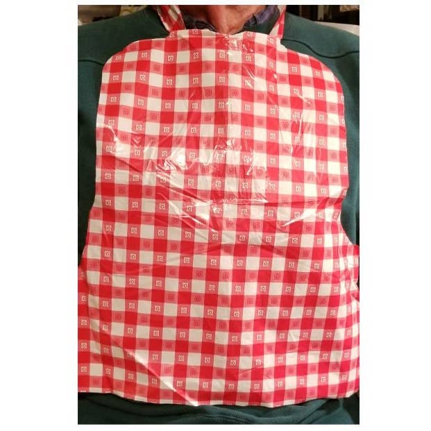 Party Bibs - Vendita all'ingrosso Tovagliolo monouso - Bavaglini in plastica, motivo a quadretti rossi, bavaglini per feste, confezione da 252