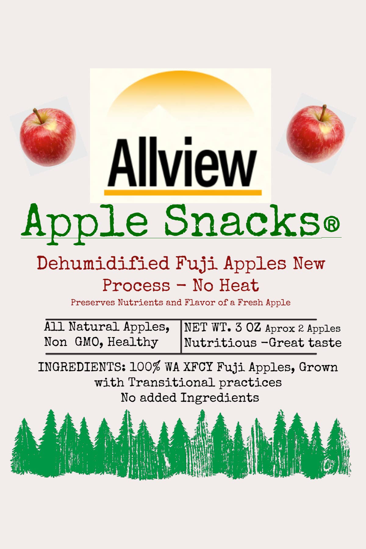 ALLVIEW ORCHARDS - Wholesale Dried/dehydrated fruit - Fuji dehumidified Apple Snacks