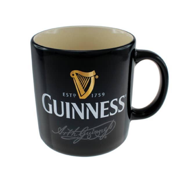 Caneca de Café Cerâmica Preta Guinness Signature por atacado de Dublin Gift Company