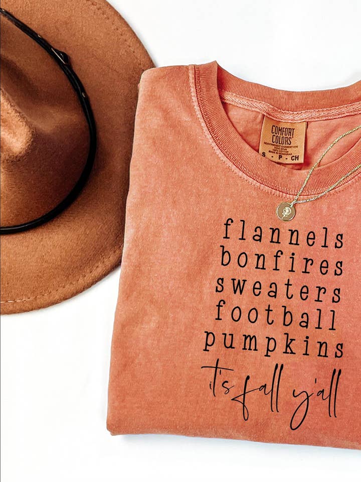 Glaime - Wholesale T-shirt (graphic) – women's - Fall You All Comfort Colors Shirt, Flannels Pumpkins Sweater0