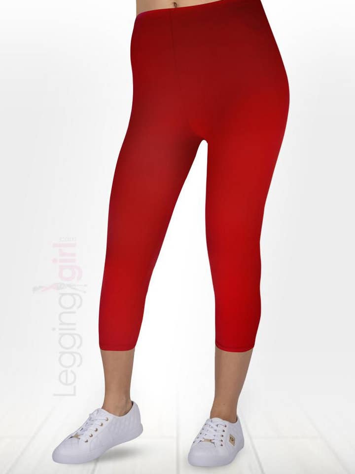 Capris rouge massif pour la vente par LeggingGirl.com