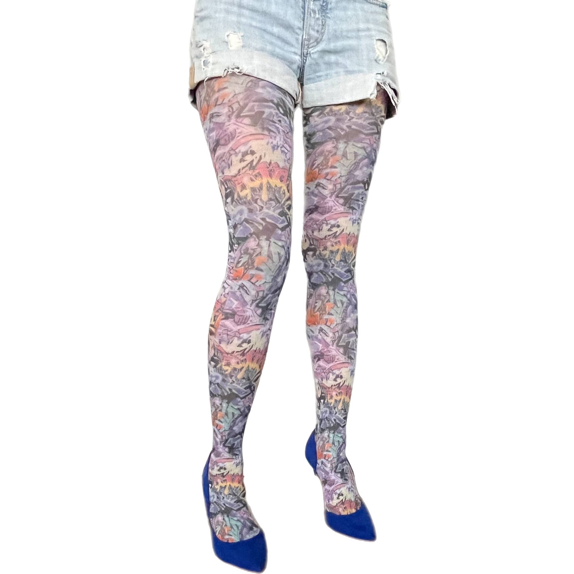 Malka Chic - Wholesale Tights - Women's - Street Art Patterned Tights for Women2
