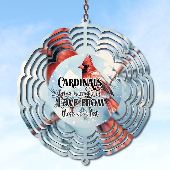 10-Inch Memorial Cardinal Wind Spinner – “Messages of Love” for wholesale by Uniquely Designed By Rebecca