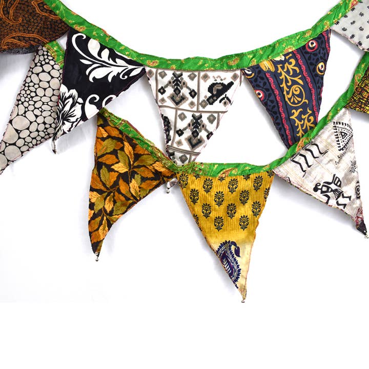 Mira Fair Trade – wholesale Bunting/garland – Sari Bunting (Set of 3)