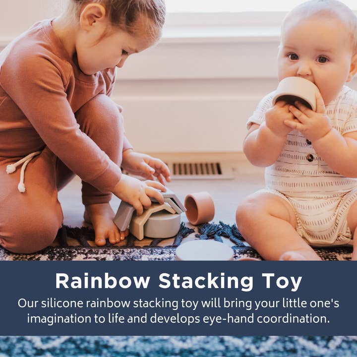 Babeehive Goods – wholesale Stacking rings game – Baby – Rainbow Stacking Toy1