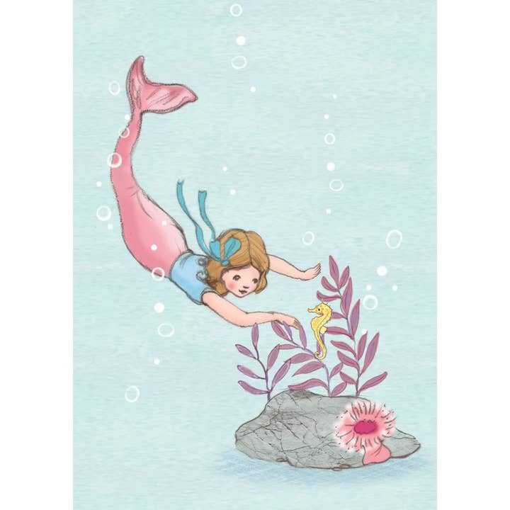 Belle & Boo Ltd - Wholesale Postcard - Diving Mermaid Postcard