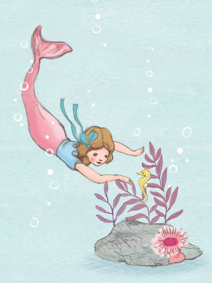 Postal de sirena buceadora para venta al por mayor de Belle & Boo Ltd