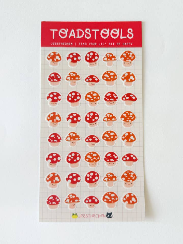 Washi Sticker Sheet | Toadstools for wholesale by Jessthechen