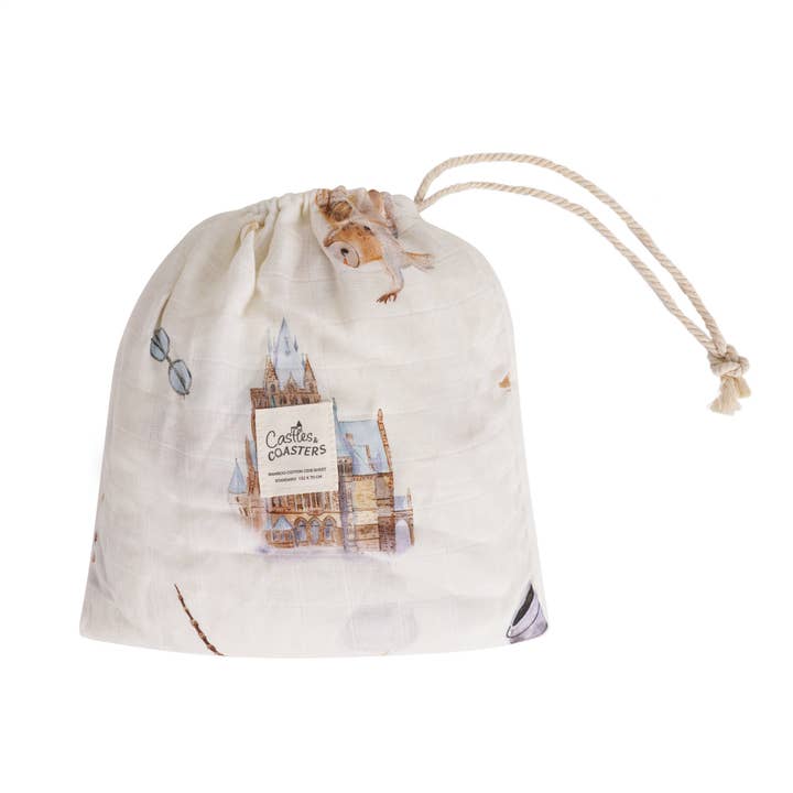 Hexen und Zauberer Bambus-Spannbettlaken für das Kinderbett für den Großhandel von Castles and Coasters