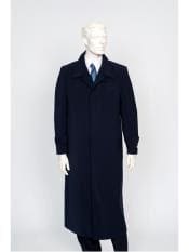 Mens Floor Length Coat Navy Coat for wholesale by Alberto Nardoni