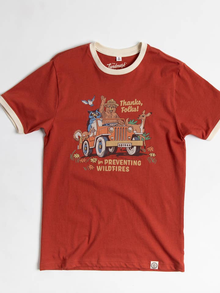 The Landmark Project - Wholesale Screen printed t-shirt – unisex - Thanks, Folks for Preventing Wildfires Unisex Short Sleeve 0