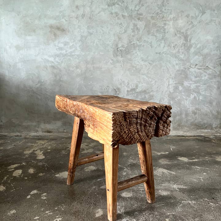 Office Objets - Wholesale Bench - Small organic bench in blonde Asian teak with four legs - Sepuluh17