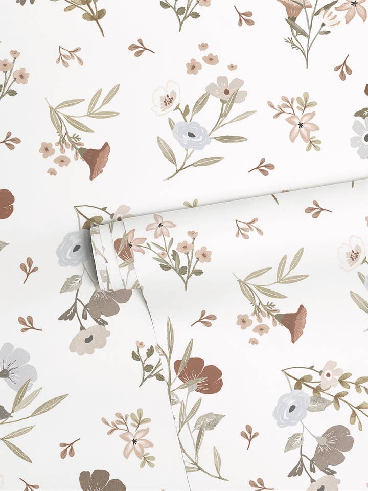 LILYDALE - Papier peint à motif de douces fleurs pour la vente par LILIPINSO