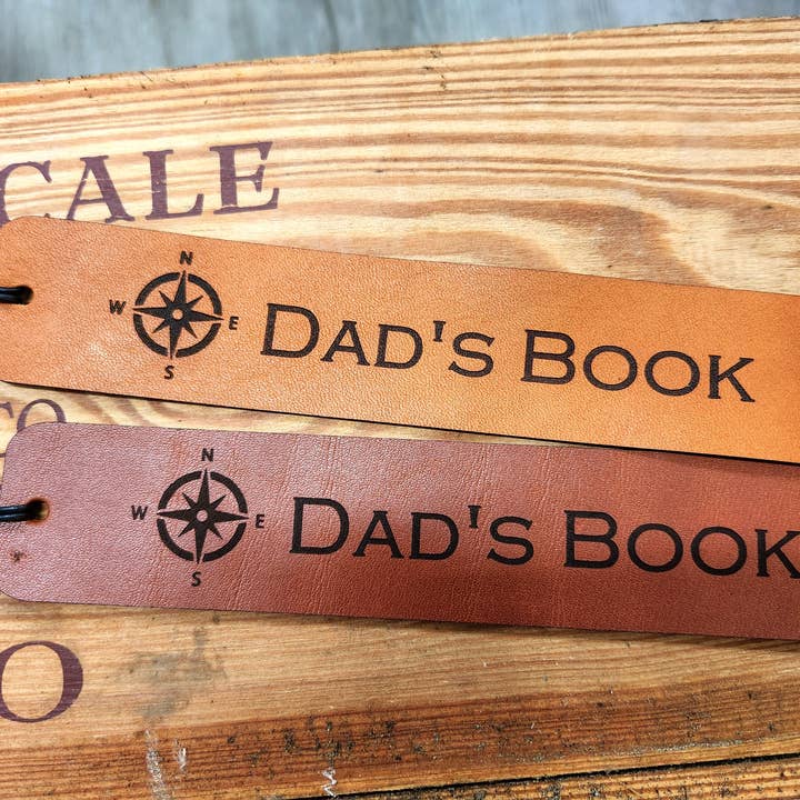 Dad's Book leather engraved bookmark (Copy) for wholesale by Bella Blue Art Studio