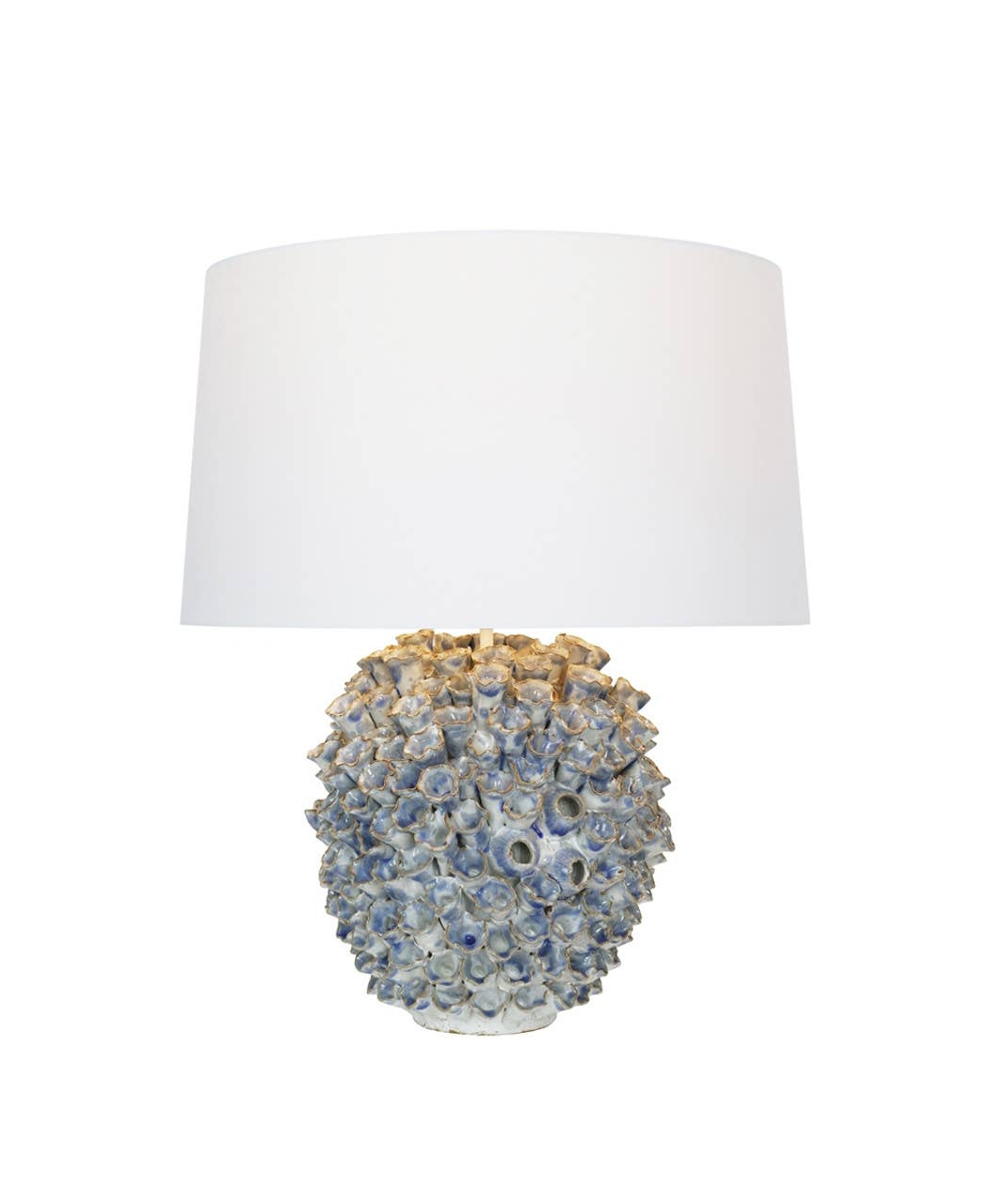 Continental Home - Vente Lampes d'appoint/de bureau - Lampe de bureau en céramique artisanale thaïlandaise bleue El Coral