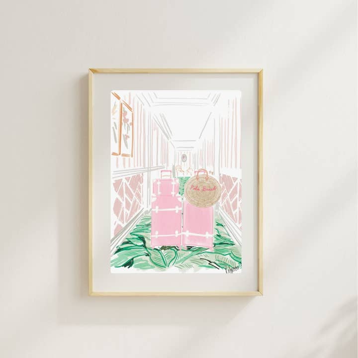 Rebecca Illustrated - Vendita all'ingrosso Stampa artistica - PALM BEACH VALIGIA - Stampa d'Arte1