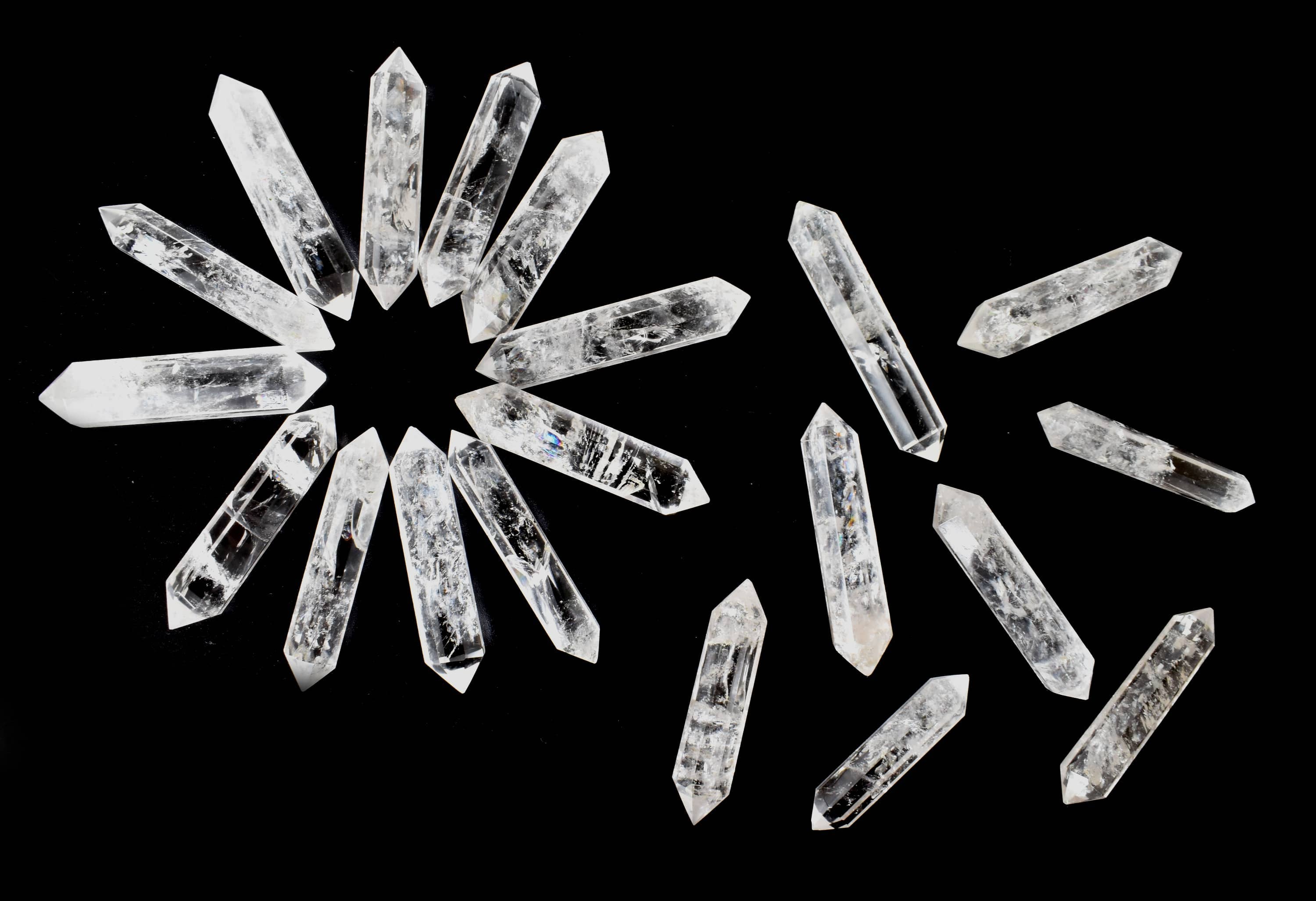 Soothing Crystals – Pedra/cristal espiritual por atacado – Pontos de Cristal | Quartzo Claro | Cristais de Dupla Ponta em Forma de Lápis5