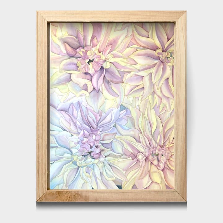 Acceptance Dahlia Watercolor Art 11"x14" Print for wholesale by Chloe Marie Hourdequin Designs