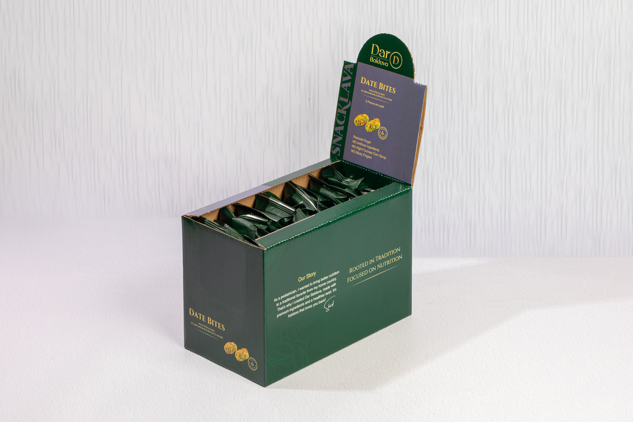 Dar Baklava, LLC (Free Shipping) - Wholesale Snack Bar - Cardamom Dates Pistachio - Snacklava® | 20 Pack3