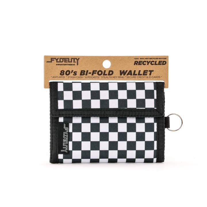 Fydelity - Wholesale Wallet - Unisex - 80701: 80's Wallet | RFID Blocking | Recycled RPET | Checkered Indy1
