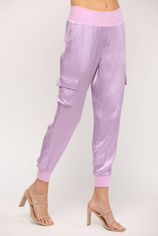 FATE - Wholesale Pants - Women's - SATIN CARGO JOGGER PANTS FP317625