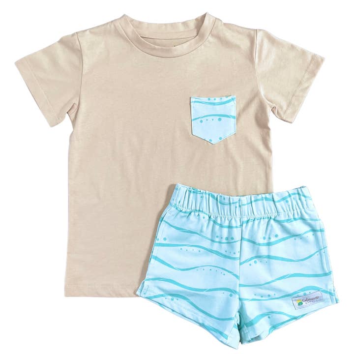 Pālule Pākeke & Lole Wāwae (Pocket Tee and Shorts Set) for wholesale by Kaleimamo Hawaii