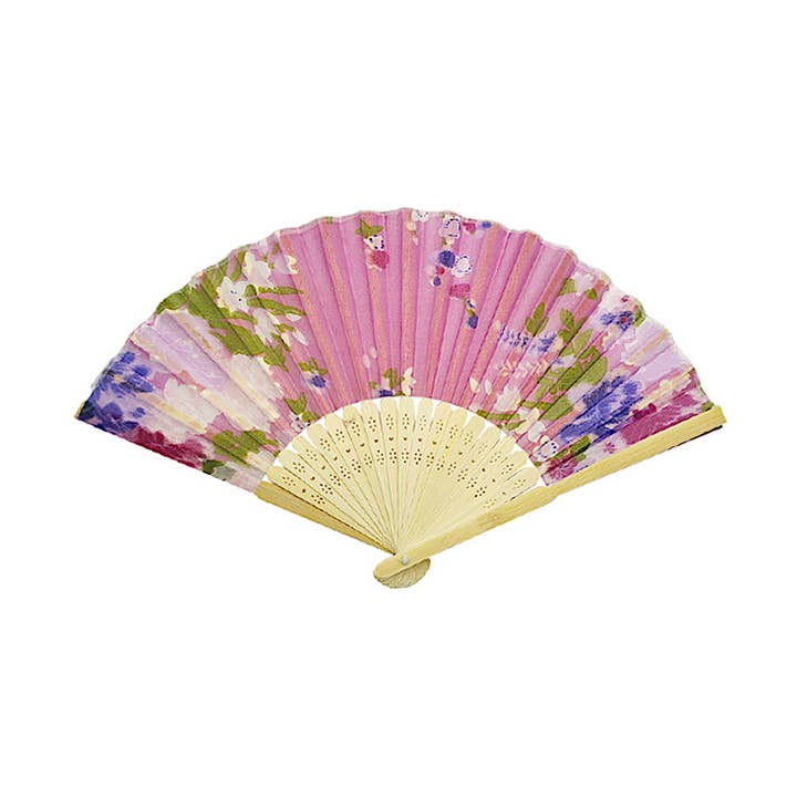 Floral Bamboo Folding Fan for wholesale by Atlas Fashion