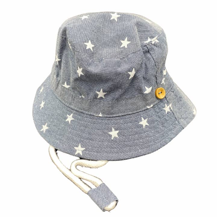Jacaru Babies Blue Stars Kids Bucket Hat for wholesale on Faire