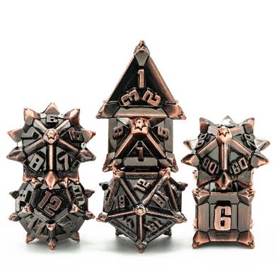 Foam Brain Games - Wholesale Dice - Warrior's Flail: Copper - Metal RPG Dice Set