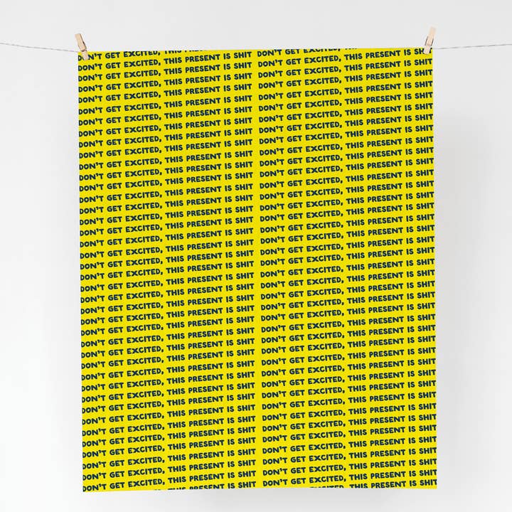 Lustiges flaches Geschenkpapier, 70 x 50 cm, „Shit Gift“ für den Großhandel von The Buddy Fernandez Card Company