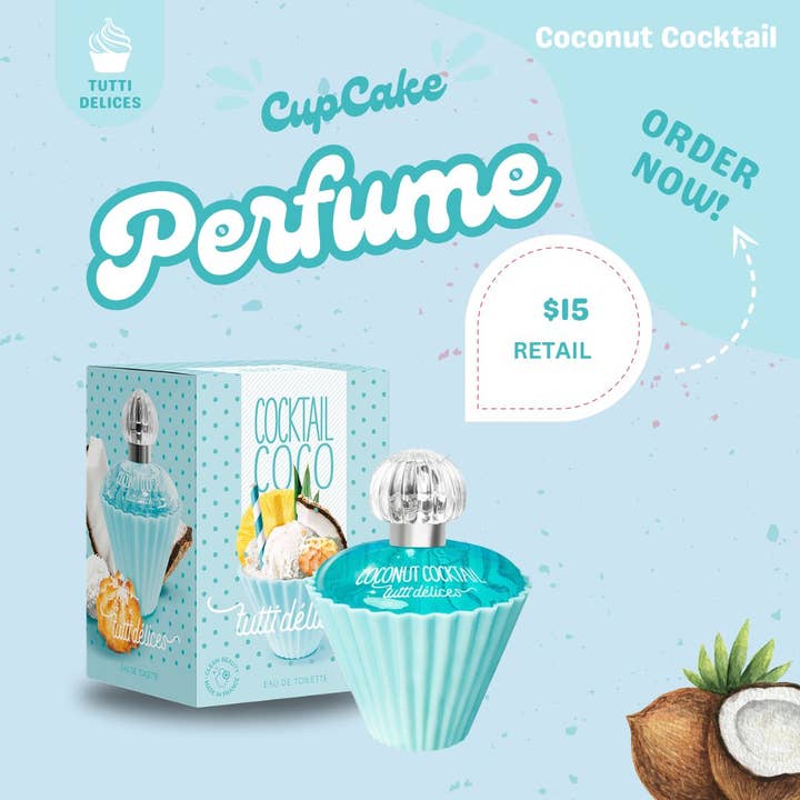 Tutti Délices - Distributed by Scents of Europe - Wholesale Perfume/Eau de Toilette - Coconut Cocktail Cupcake Perfume 1.7 oz5