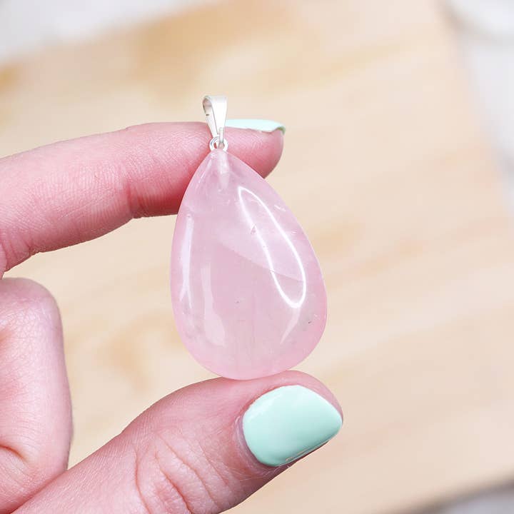 Natures Artifacts Inc - Wholesale Individual Charm/Pendant - Rose Quartz Teardrop Pendants - Rose Quartz Jewelry3