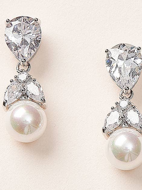 Natalie Pearl Drop Earrings for wholesale by Dareth Colburn Designs